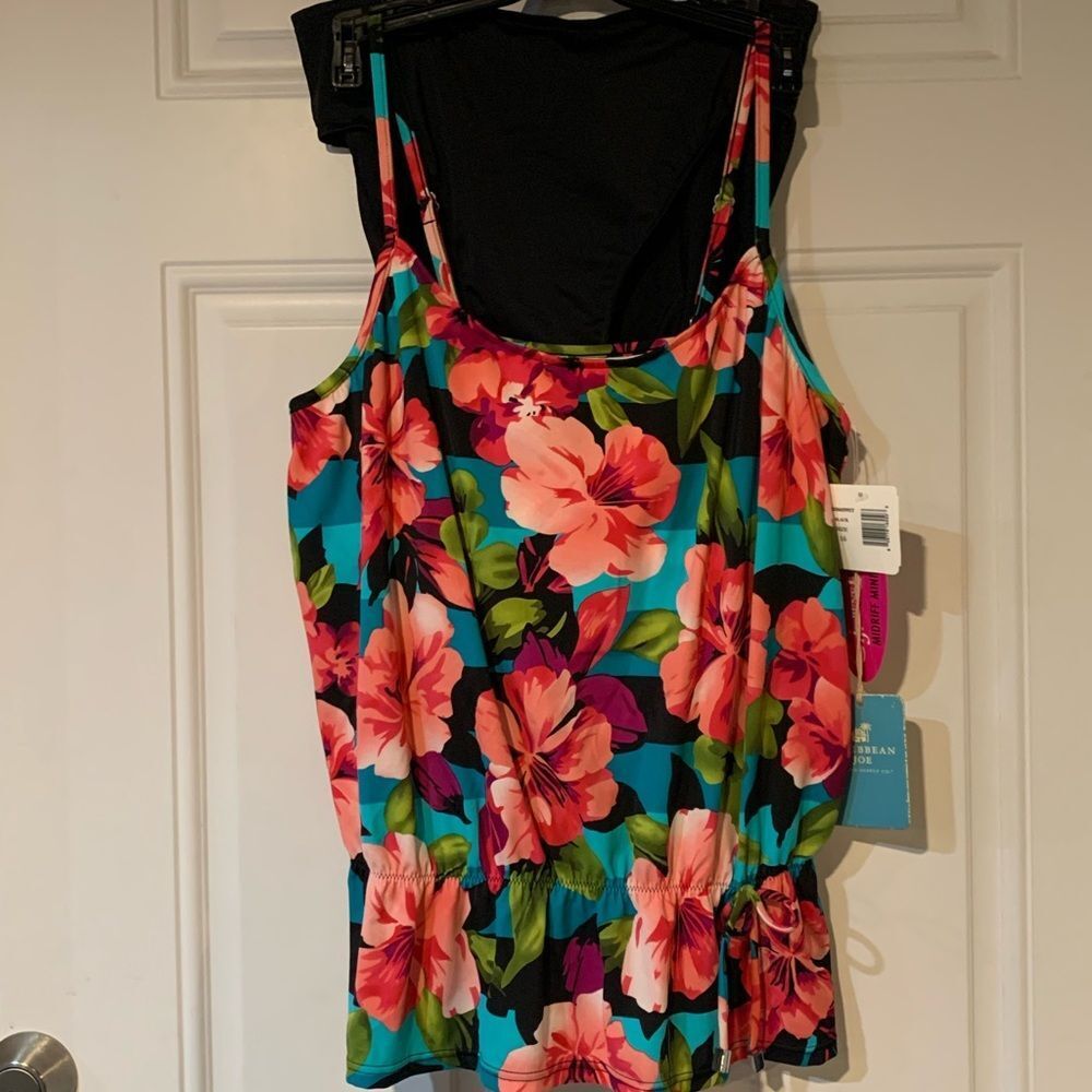 Caribbean Joe Floral Women’s Takini Two Piece Swimsuit NWT - Picture 3 of 10